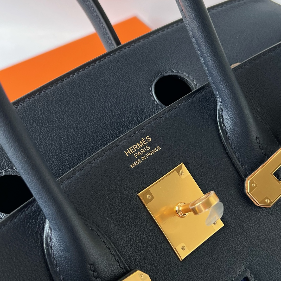 Hermes Birkin 30CM Swift Leather Handbag Black 